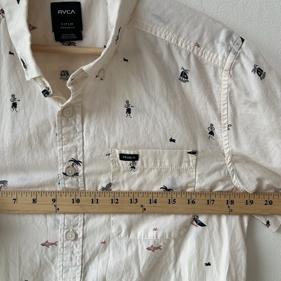 RVCA Men's Tropicalia Printed Skeleton Shirt Size Small - Picture 10 of 10